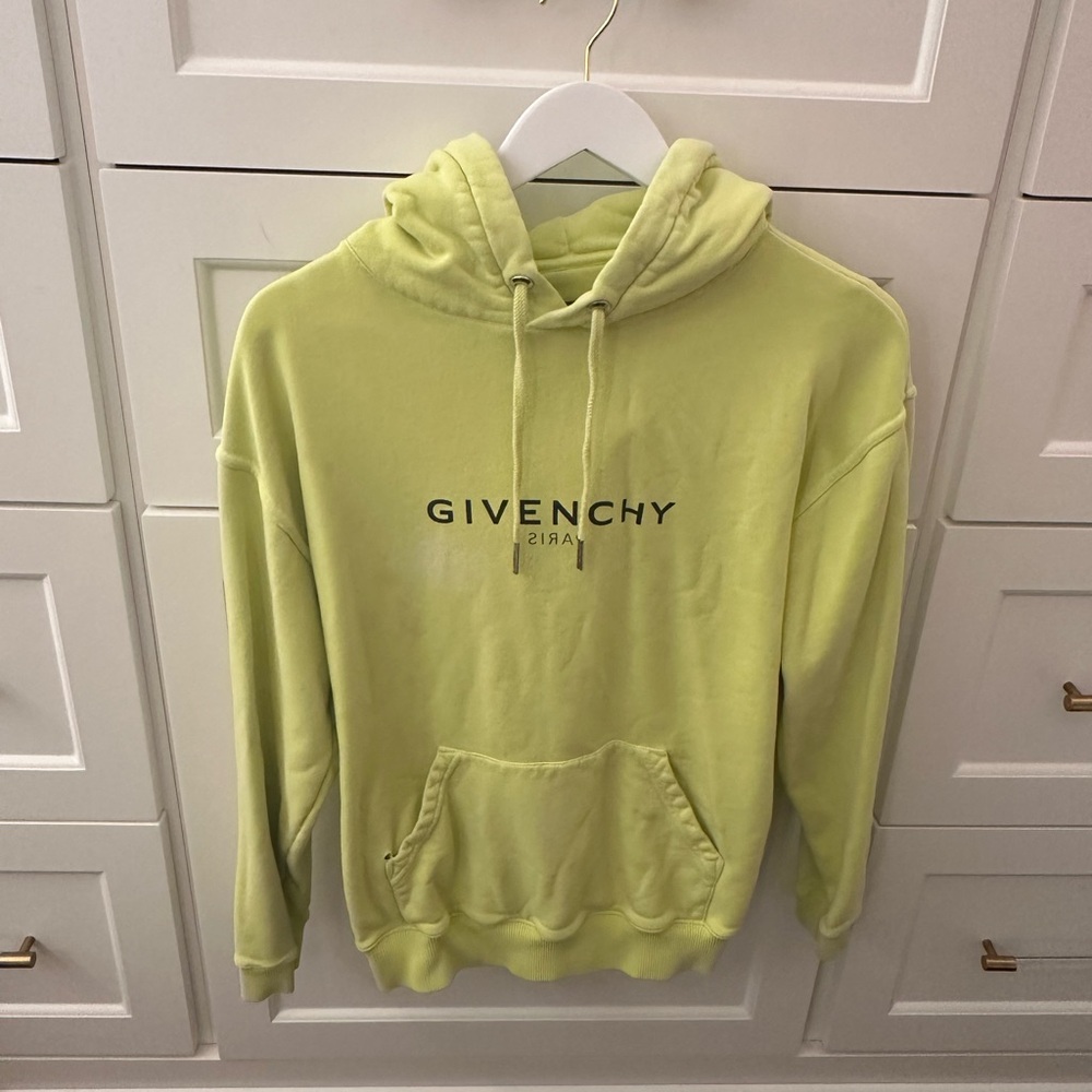 Givenchy Neon Yellow Green Logo Hoodie